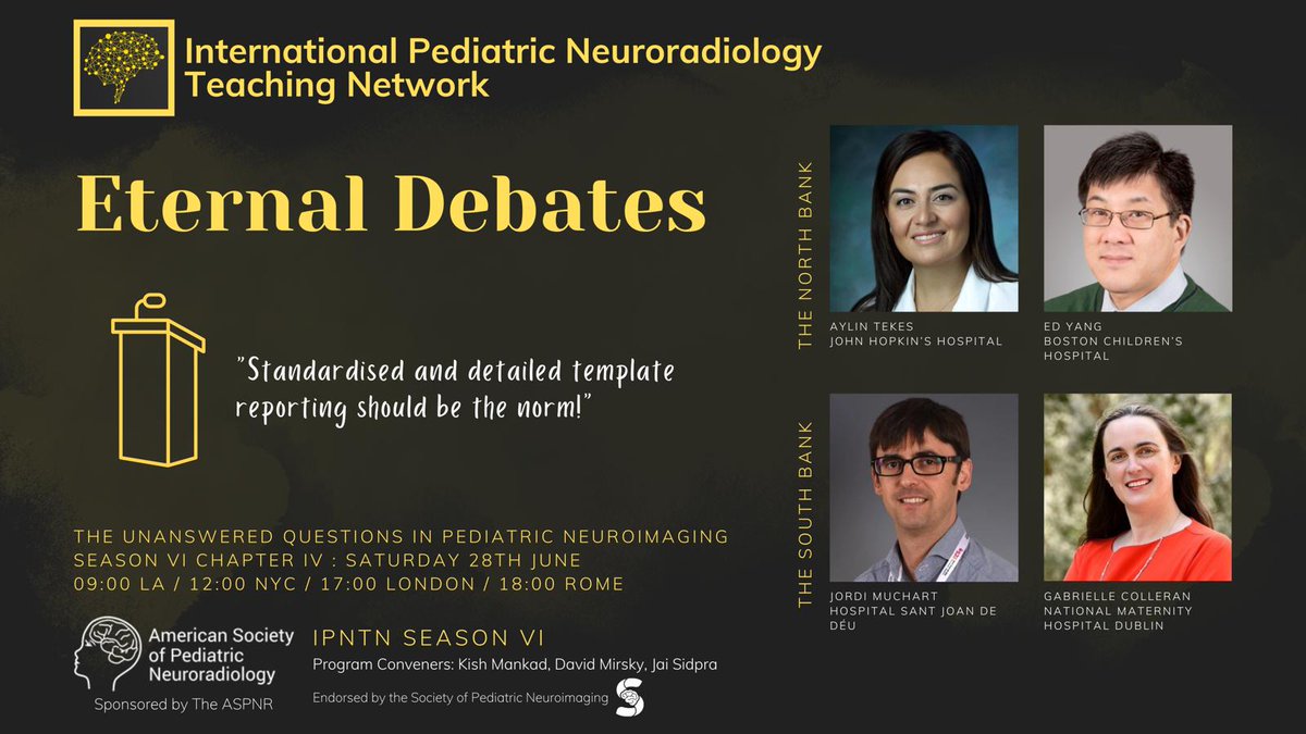 American Society of Pediatric Neuroradiology (@the_aspnr) on Twitter photo International Pediatric Neuroradiology Teaching Network
Season VI: Eternal Debates
Chapter IV: Standardized and Detailed Template Reporting Should Be The Norm!
June 28, 2025
Register here: aspnr.org/learning/inter…
<a href="/AylinTekes/">Aylin Tekes Brady</a> <a href="/GColleranMD/">Gabrielle Ní Challaráin</a> <a href="/drmankad/">Dr Kish Mankad</a> <a href="/MirskyDavid/">David Mirsky</a> International Pediatric Neuroradiology Teaching Network
Season VI: Eternal Debates
Chapter IV: Standardized and Detailed Template Reporting Should Be The Norm!
June 28, 2025
Register here: aspnr.org/learning/inter…
<a href="/AylinTekes/">Aylin Tekes Brady</a> <a href="/GColleranMD/">Gabrielle Ní Challaráin</a> <a href="/drmankad/">Dr Kish Mankad</a> <a href="/MirskyDavid/">David Mirsky</a>