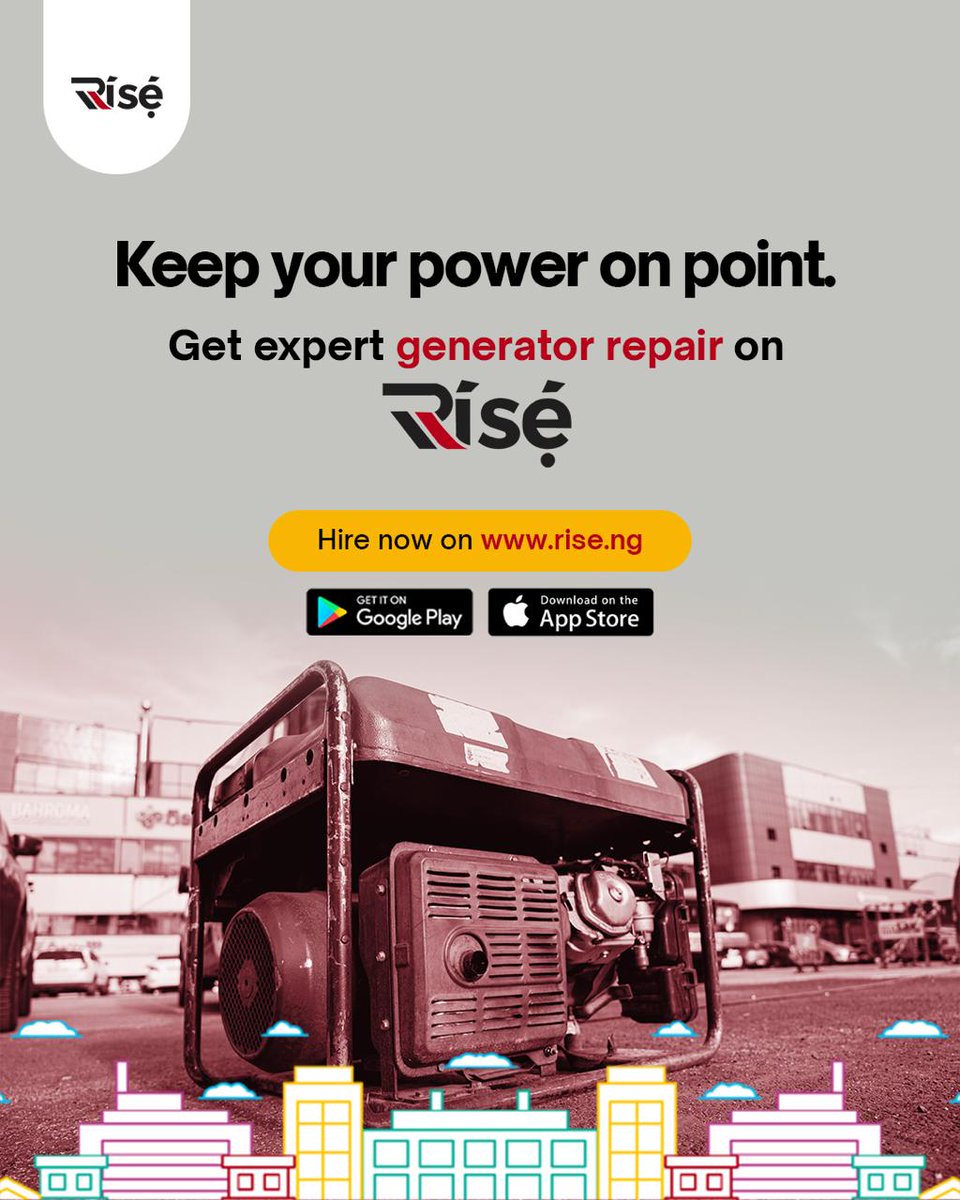 riseapp_ng's tweet image. No light, no wahala. 🔌
Fix that faulty gen fast. Book expert generator repair on Risé today.

👉 rise.ng
#RiseApp #GeneratorRepair #PowerUp