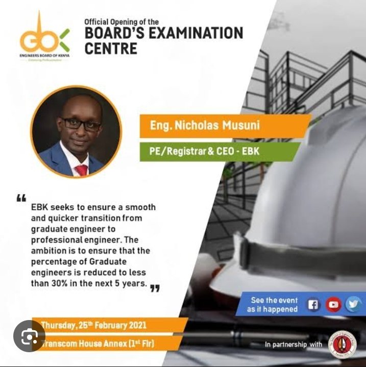 Why is it that the statistics of GEs transitioning to PEs in Kenyan Engineering industry is very low and irreparable
Does it mean that graduate Engineers after schooling get big packaged employment and forget Professional registration? Or its because of lengthy registration need?