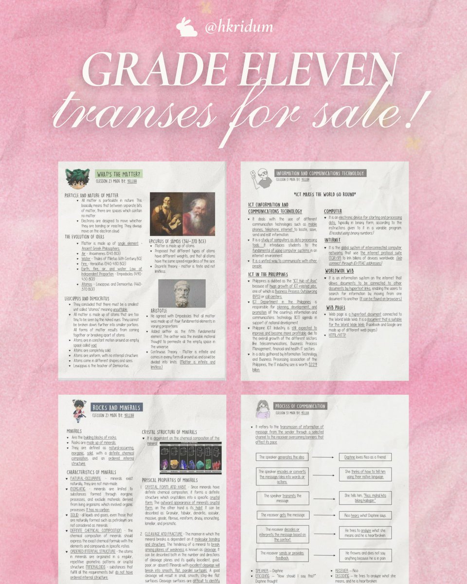 hkridum's tweet image. 𝐬𝐞𝐥𝐥𝐢𝐧𝐠 𝐆𝟏𝟏 𝐒𝐇𝐒 𝐧𝐨𝐭𝐞𝐬! 🧸💌 

(a must if u want to advance study!)

need extra funds for college
 — general subjects &amp;amp; STEM
— made it all by myself, with much love
— consistent w/ highest honors

#notesforsale #transesforsale #shstranses #stemtranses #studytwt