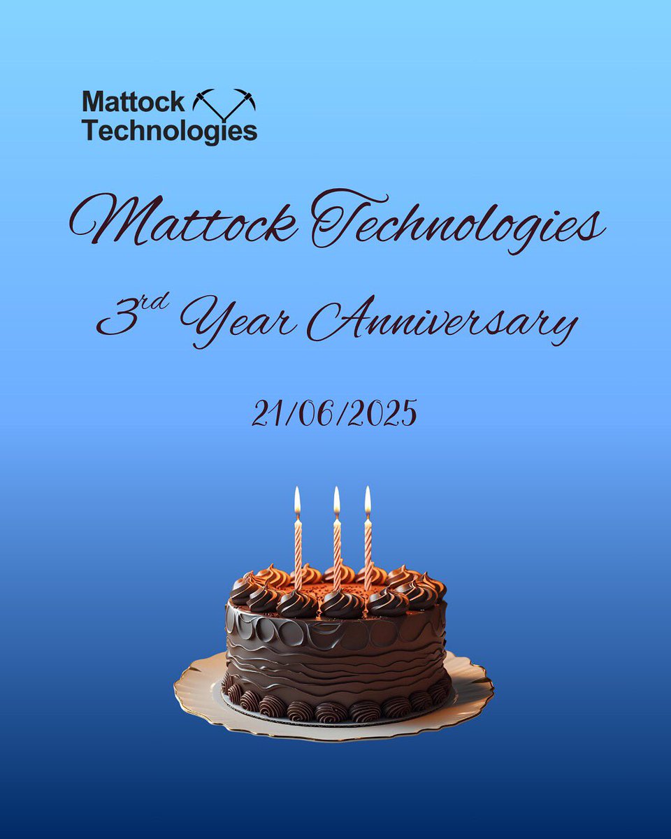 Mattock Technologies is Officially Three Years Old!  🥳🎉🎊🎈
Thank you everyone’s support all these years that bring us to this day!

#mattocktech #cryptomattock #cryptomining #crypto