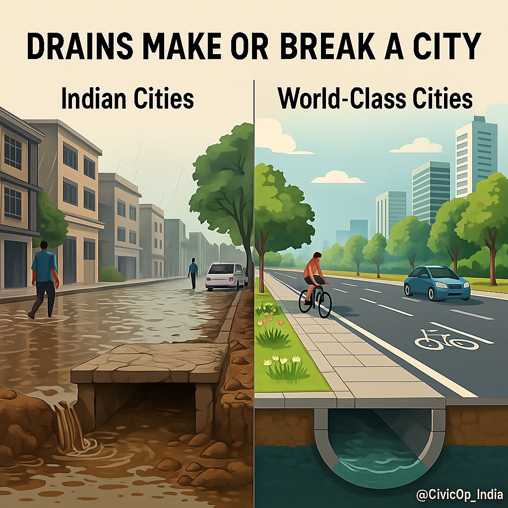 Drains Make or Break a City: Why Indian Roads Fail Without Drainage

Roads grab attention. Drains get ignored. But the truth is, without an efficient drainage system, even the best-built road won’t survive one monsoon.

Over 60% of urban local bodies in India lack updated