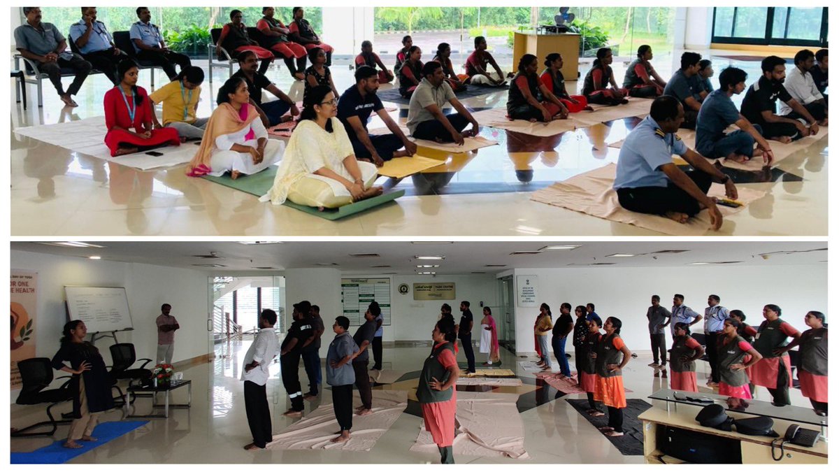 On the occasion of International Yoga Day, a special yoga session was organised at #Technopark Phase V (Kollam) Campus.

Guided by Sri. Vijayan, Dr. Remya and Sri. Omanakuttuan, instructors from Art of Living , the Phase V community came together to embrace the power of yoga.