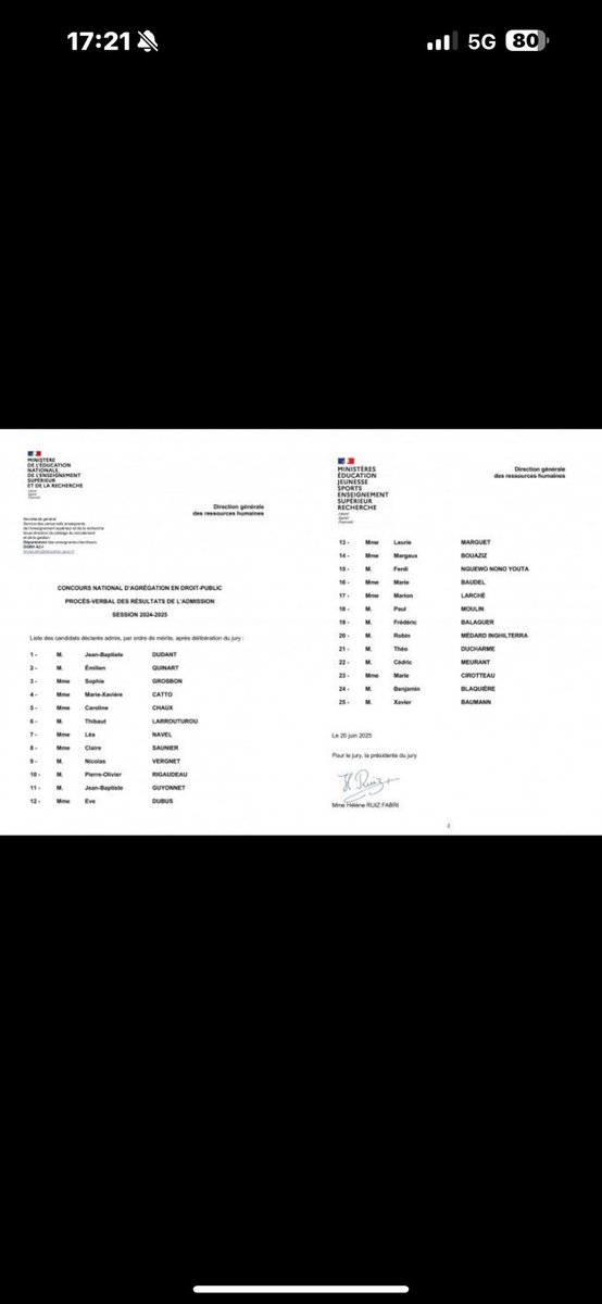 Félicitations à Marion Larché et Thibaut Larrouturou nouveaux agrégés en droit public