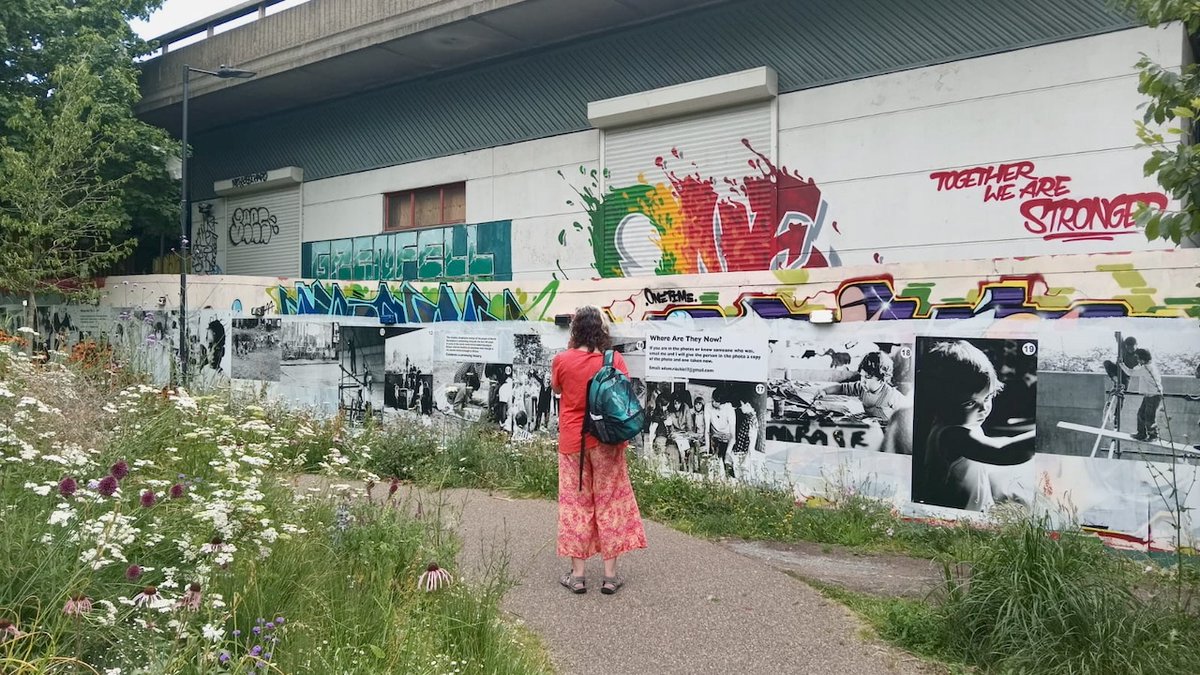 Lovely display of Adam Ritchie's black and white photos of kids free at play during the late 1960s in North Kensington.
Currently on display under the Westway at Maxilla Gardens on St Marks Road.
Launch event on Sunday 22 June at 2pm.