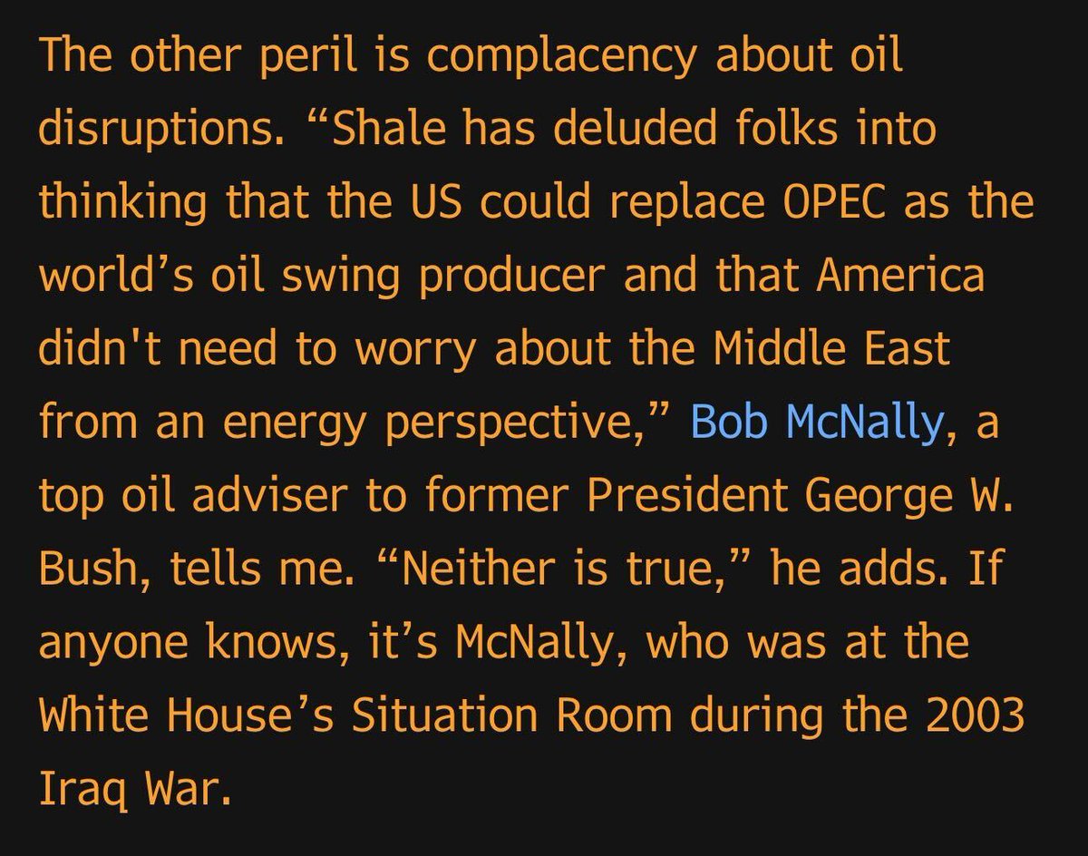 Rapidan Energy Group (@rapidanenergy) on Twitter photo Leading energy journalist and author <a href="/JavierBlas/">Javier Blas</a> tapped the expertise and rare real world experience of Rapidan's founder and president <a href="/Bob_McNally/">Bob McNally</a> in his big read on US shale oil.
#globaloil #oilproduction #iran #geopolitics #OPEC Leading energy journalist and author <a href="/JavierBlas/">Javier Blas</a> tapped the expertise and rare real world experience of Rapidan's founder and president <a href="/Bob_McNally/">Bob McNally</a> in his big read on US shale oil.
#globaloil #oilproduction #iran #geopolitics #OPEC