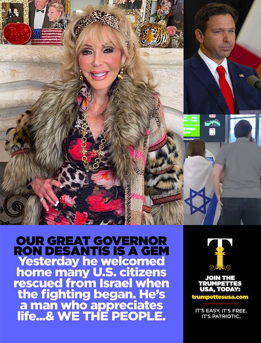 TTrumpette's tweet image. While blue state governors are worried about providing amenities for illegal migrants, our own Governor of Florida is providing planes for rescue missions that are bringing US students in Israel back home. God bless the action hero, Governor Ron DeSantis, and all the heroes…
