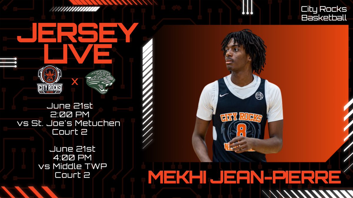 Jersey Live Showcase schedule for Mekhi #CRFam 🟠