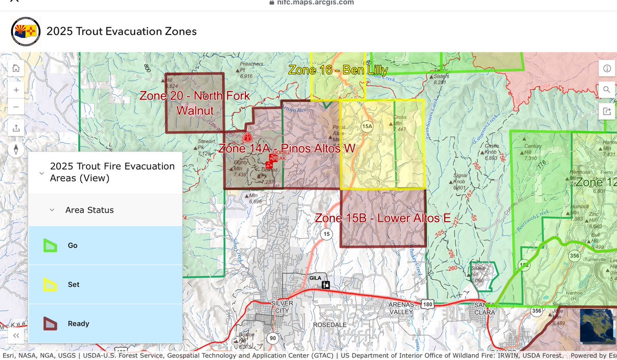 Zone 20 now in Ready status. 
06/21/2025
#Evacuation 
#TroutFire 
#NMFire
🔥🔥🔥