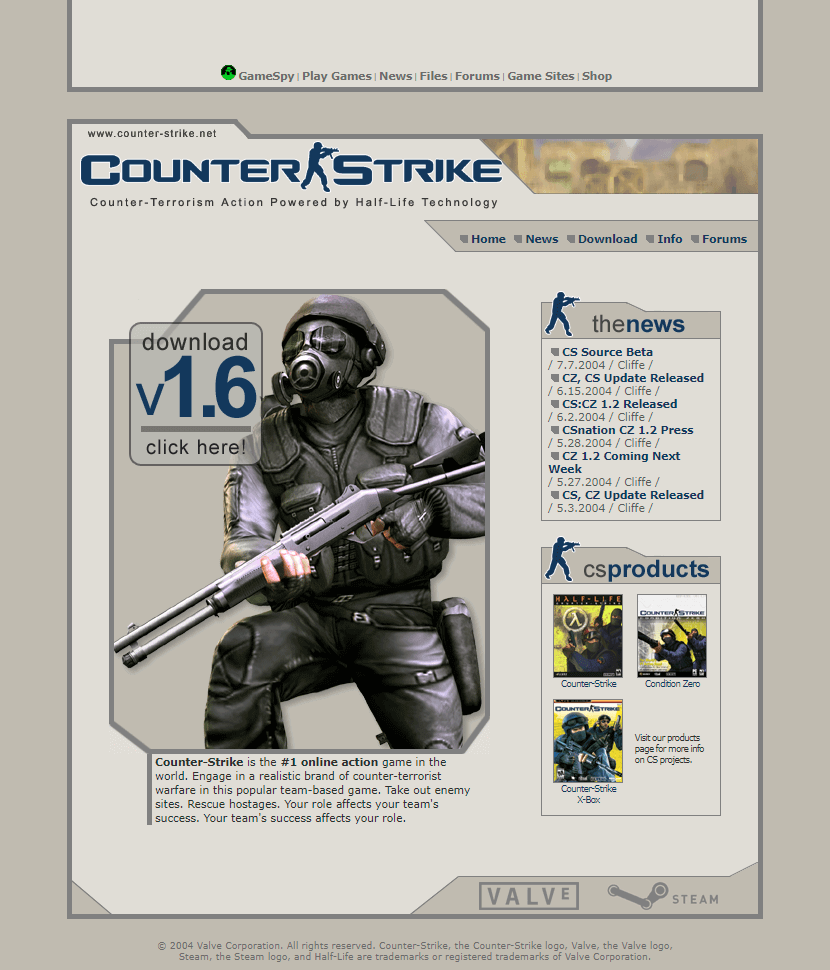 Counter-Strike website in 2004

#WebDesignHistory