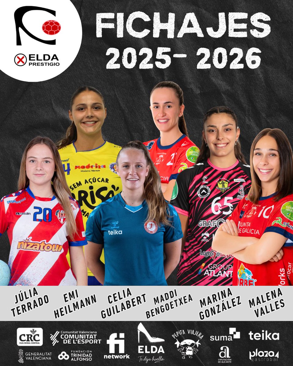 CBF ELDA PRESTIGIO (@elda_prestigio) on Twitter photo 🚨 PROYECTO 25-26 🚨FICHAJES
🤾 EMI HEILMANN
🤾 CELIA GUILABERT <a href="/celiaa7801/">Celia Guilabert</a>
🤾 JÚLIA TERRADO <a href="/juliaterradoo/">juliaa🕺🏼</a>
🤾 MALENA VALLES <a href="/__malenavalles/">Male</a>
🤾 MADDI BENGOETXEA <a href="/maddi_bengo29/">Maddi Bengoetxea</a>
🤾 MARINA GONZÁLEZ <a href="/Marinaa6_bm/">Marina</a>
<a href="/SumaAlicante/">Suma Gestión Tributaria</a> <a href="/comunitatesport/">Comunitat de l'Esport</a> <a href="/IberdrolaDHF/">Liga Guerreras Iberdrola</a> <a href="/RFEBalonmano/">RFEBalonmano</a> 🚨 PROYECTO 25-26 🚨FICHAJES
🤾 EMI HEILMANN
🤾 CELIA GUILABERT <a href="/celiaa7801/">Celia Guilabert</a>
🤾 JÚLIA TERRADO <a href="/juliaterradoo/">juliaa🕺🏼</a>
🤾 MALENA VALLES <a href="/__malenavalles/">Male</a>
🤾 MADDI BENGOETXEA <a href="/maddi_bengo29/">Maddi Bengoetxea</a>
🤾 MARINA GONZÁLEZ <a href="/Marinaa6_bm/">Marina</a>
<a href="/SumaAlicante/">Suma Gestión Tributaria</a> <a href="/comunitatesport/">Comunitat de l'Esport</a> <a href="/IberdrolaDHF/">Liga Guerreras Iberdrola</a> <a href="/RFEBalonmano/">RFEBalonmano</a>
