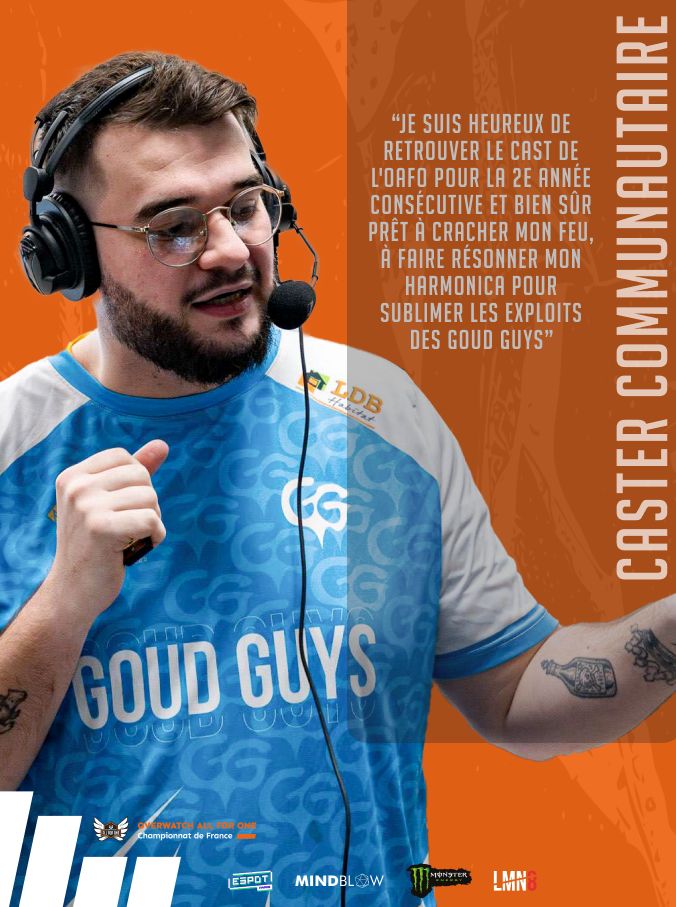 Après les équipes .... les casters communautaires !! 

Spotlight sur <a href="/OW_Kikifred/">Kikifred</a> le caster des Goud_Guys, ça promet une AMBIANCE DE DIIIIIIIIINGUE !! Dommage que tu ne fasses pas profiter de ton harmonica pour la #FetedelaMusique Kikifred 😜