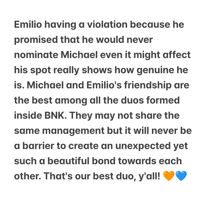 winter ๊ฐโ โ
โ แตโ เผโ แตโ ๊ฑโ ห | ad au ong | bbs mili (@yapsforashdres) on Twitter photo Through ups and downs, Michael and Emilio will always stay togetherโ just like the times when Emilio stayed at Michael's side when everyone misunderstood him. I swear, their friendship and bond they made will never be compared to anyone. ๐งก๐
<a href="/michaelsager_/">Michael Sager</a> | <a href="/emiliobdaez/">Emilio Daez</a> Through ups and downs, Michael and Emilio will always stay togetherโ just like the times when Emilio stayed at Michael's side when everyone misunderstood him. I swear, their friendship and bond they made will never be compared to anyone. ๐งก๐
<a href="/michaelsager_/">Michael Sager</a> | <a href="/emiliobdaez/">Emilio Daez</a>