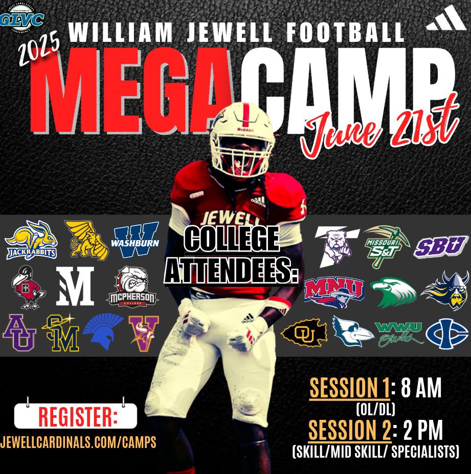 Deontae Rickmon (@drickmon2) on Twitter photo Looking forward to another great camp day heading to <a href="/williamjewell/">William Jewell College</a> to learn, get better, compete and connect!
<a href="/HoltFB/">Holt Football</a> <a href="/RecruitHoltFB/">HOLT FOOTBALL RECRUITING</a> <a href="/NationHolt/">Holt Indian Nation</a> <a href="/EthanPlace8541/">Coach Ethan Place</a> <a href="/JPRockMO/">JP Rock</a> <a href="/5pAcademy/">5P/Pierre Desir 7v7 Football</a> <a href="/GatewayGrid/">Gateway Gridiron</a> <a href="/GSV_STL/">Gateway Sports Venue</a> <a href="/mwfbrecruiting/">Midwest Football Recruiting</a> <a href="/MidRecruiting/">Prep āFootballā Mid Missouri Recruiting</a> Looking forward to another great camp day heading to <a href="/williamjewell/">William Jewell College</a> to learn, get better, compete and connect!
<a href="/HoltFB/">Holt Football</a> <a href="/RecruitHoltFB/">HOLT FOOTBALL RECRUITING</a> <a href="/NationHolt/">Holt Indian Nation</a> <a href="/EthanPlace8541/">Coach Ethan Place</a> <a href="/JPRockMO/">JP Rock</a> <a href="/5pAcademy/">5P/Pierre Desir 7v7 Football</a> <a href="/GatewayGrid/">Gateway Gridiron</a> <a href="/GSV_STL/">Gateway Sports Venue</a> <a href="/mwfbrecruiting/">Midwest Football Recruiting</a> <a href="/MidRecruiting/">Prep āFootballā Mid Missouri Recruiting</a>