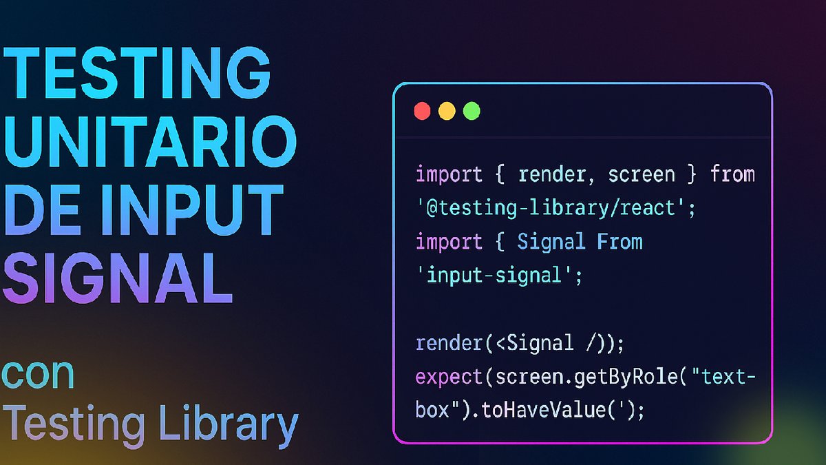 ¿Testeando input signals en Angular? 🤔

¡Te enseño a hacerlo fácil y rápido con Testing Library! 🚀 Menos código, tests más significativos que simulan el comportamiento real del usuario.

¡Checa el nuevo video! 👇

#Angular #Testing #Dev #Programacion

youtu.be/bV5aWbBS-34