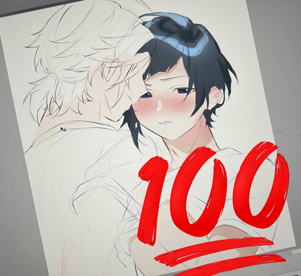あいゆ落書き、完成するかわかんなくなってきたからあげちゃう、wip 💛💙