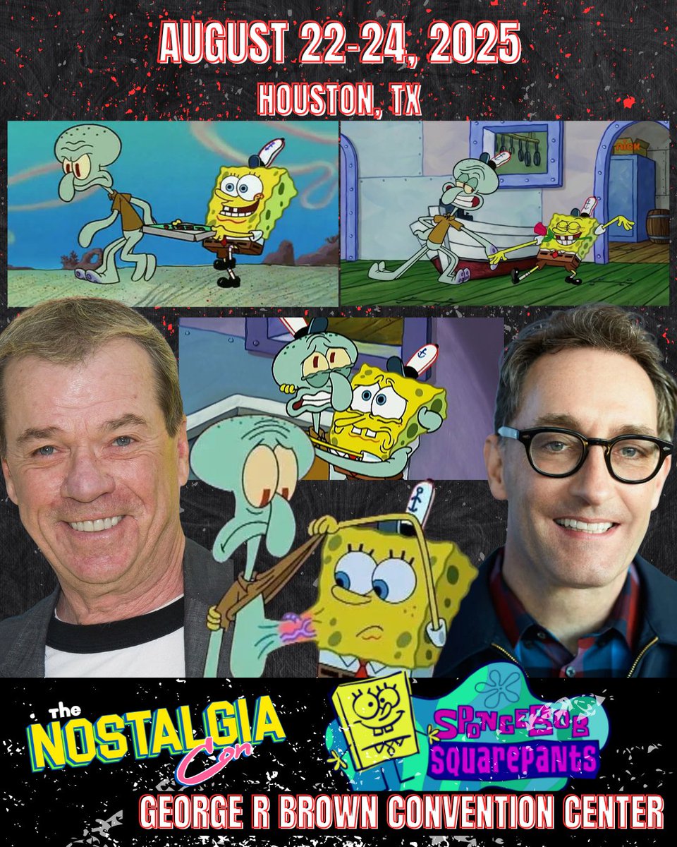‼️HOUSTON, ARE YOU READY‼️

Spongebob &amp; Squidward are coming to #TheNostalgiaCon August 22nd-24th 

Grab your tickets now to meet the voices behind your favorite childhood duo!!

 tixr.com/groups/thenost…