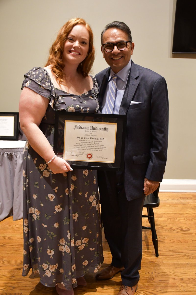 Neurosurgery_IU's tweet image. Thank you to everyone who attended last night's graduation dinner celebrating Hailey Budnick, MD, and Josue Ordaz, MD! Their legacy in our neurological surgery residency program is profound, and we're eager to see their continued impact in the field 🧠