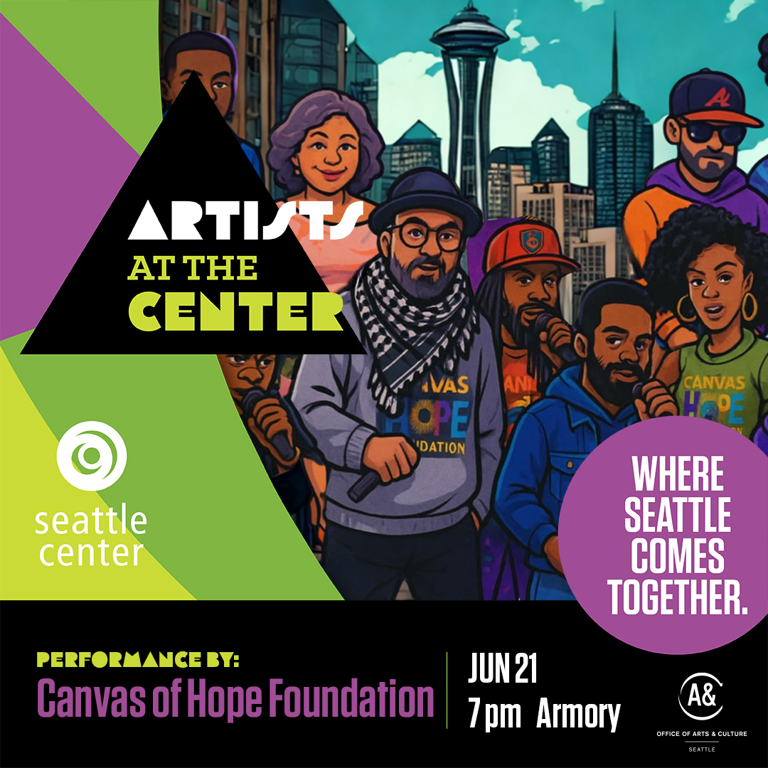 #ArtistsAtTheCenter: Celebrate music, dance, fashion &amp; spoken word in dynamic pop-up harnessing the power of arts to empower &amp; inspire. 
Beats &amp; Bars: A Seattle Hip-Hop Pop-Up Experience presented by Canvas of Hope Foundation 6/21, 7pm, Armory, Free. brnw.ch/21wTzVa