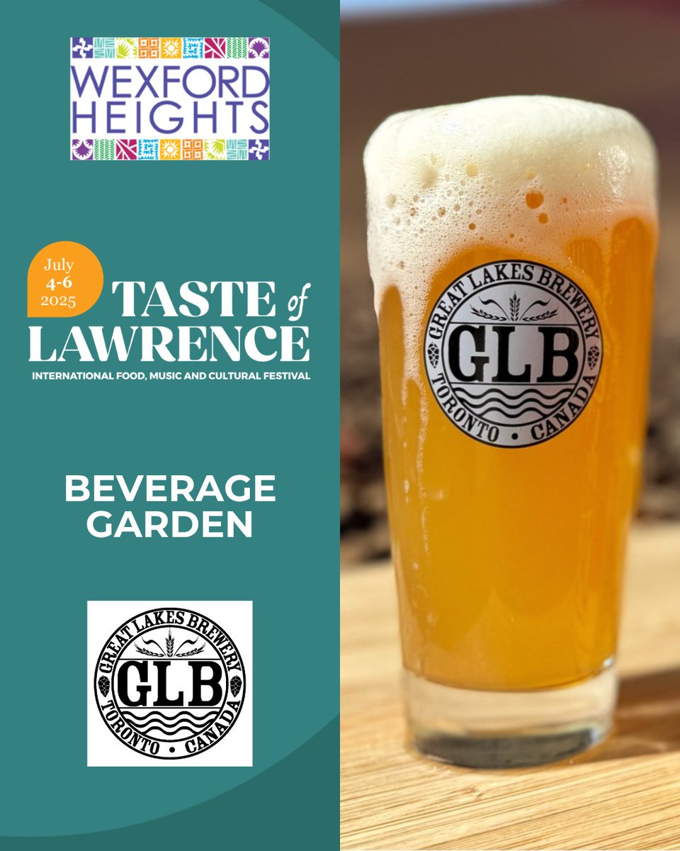 We are happy to welcome back Great Lakes Brewery as the official Taste of Lawrence 2025 Beverage Garden sponsor! 🎉🙌 Grab a drink from one of the oldest craft breweries in Ontario from July 4 - 6! 🍻

#tasteoflawrence #TOL2025 #GLB #greatlakesbrewery #streetfestival #scarborough