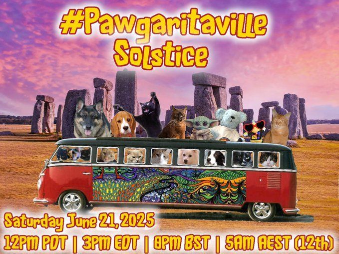 It's today!
The #Pawgaritaville Summer Solstice Celebration!
It starts in a few hours!
Join us starting at 3 pm EDT!
See you there!
