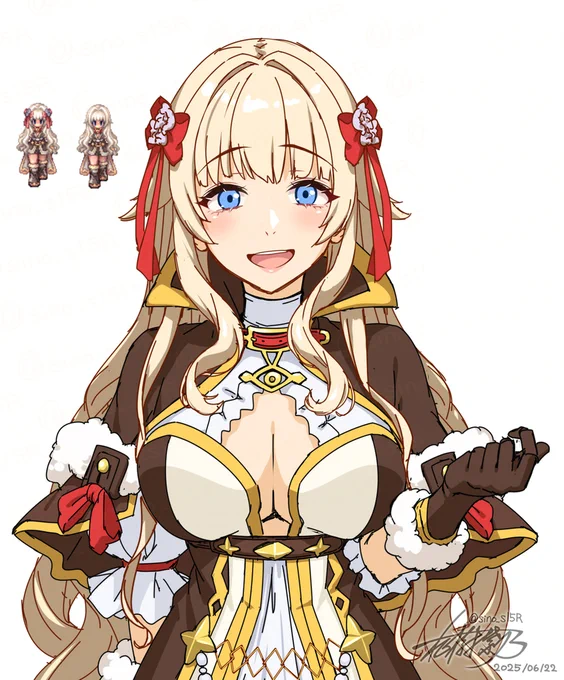 ご依頼頂いたアークメイジちゃんをドット絵から顔立ち決めの描き起こし
