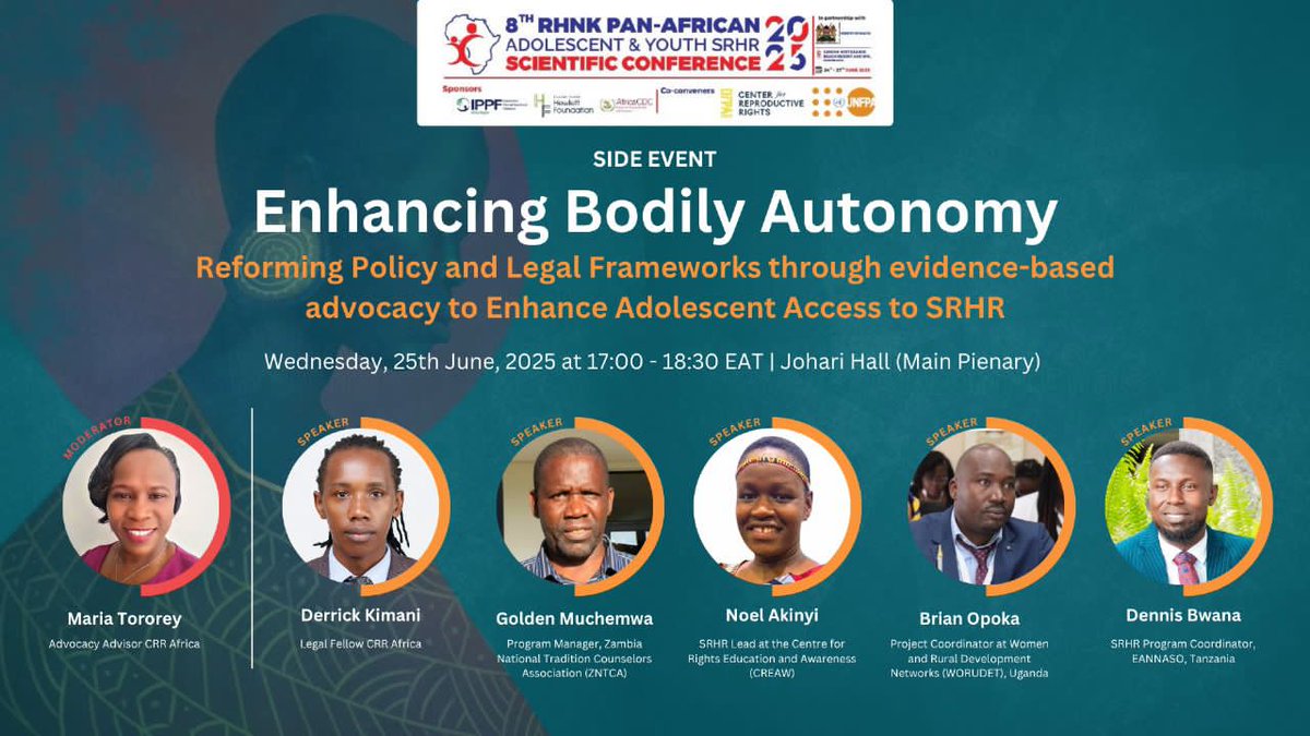 WORUDET will be part of this very insightful deliberation on Enhancing Bodily Autonomy at the 8th RHNK PAN-AFRICAN ADOLESCENT &amp;YOUTH CONFERENCE on the 25th June 2025