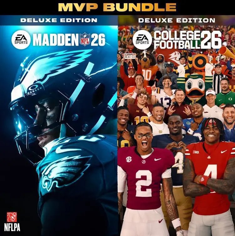 Time is ticking…so lets do 1 more!

Just RT and be sure to follow to enter to win an MVP Bundle for Madden 26 and CFB 26. Either Console.

Winner picked later this week. Thank you guys for all the support!