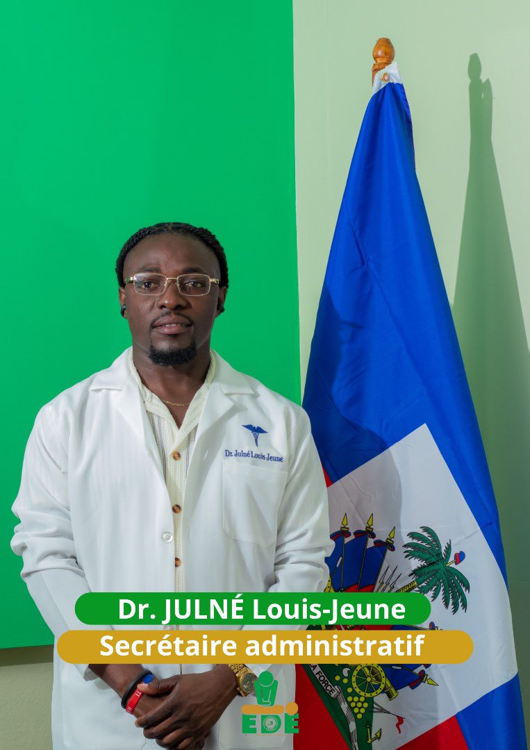 Le parti politique EDE est fier de vous présenter le Dr. Julné Louis-Jeune, Secrétaire administratif à la Coordination Nationale de @edesecours. Son sens de l’organisation et son dévouement au service de la solidarité renforcent l’efficacité de nos actions sur le terrain.