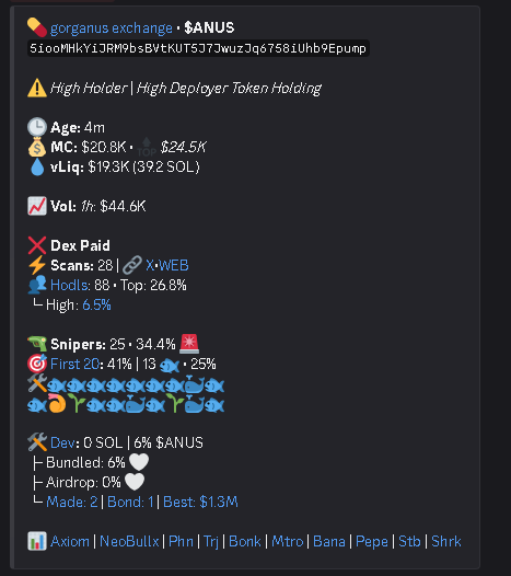 $ANUS  

Called 20.8K mc -> 2.21M = 100x

5iooMHkYiJRM9bsBVtKUT5J7JwuzJq6758iUhb9Epump