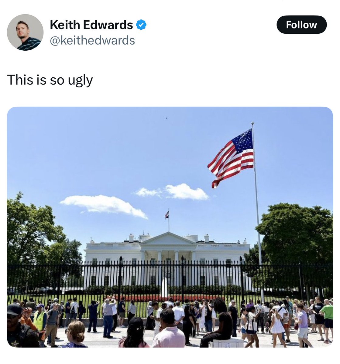 Leftists think it's "ugly" to have an American Flag outside the White House.

And they wonder why they lost