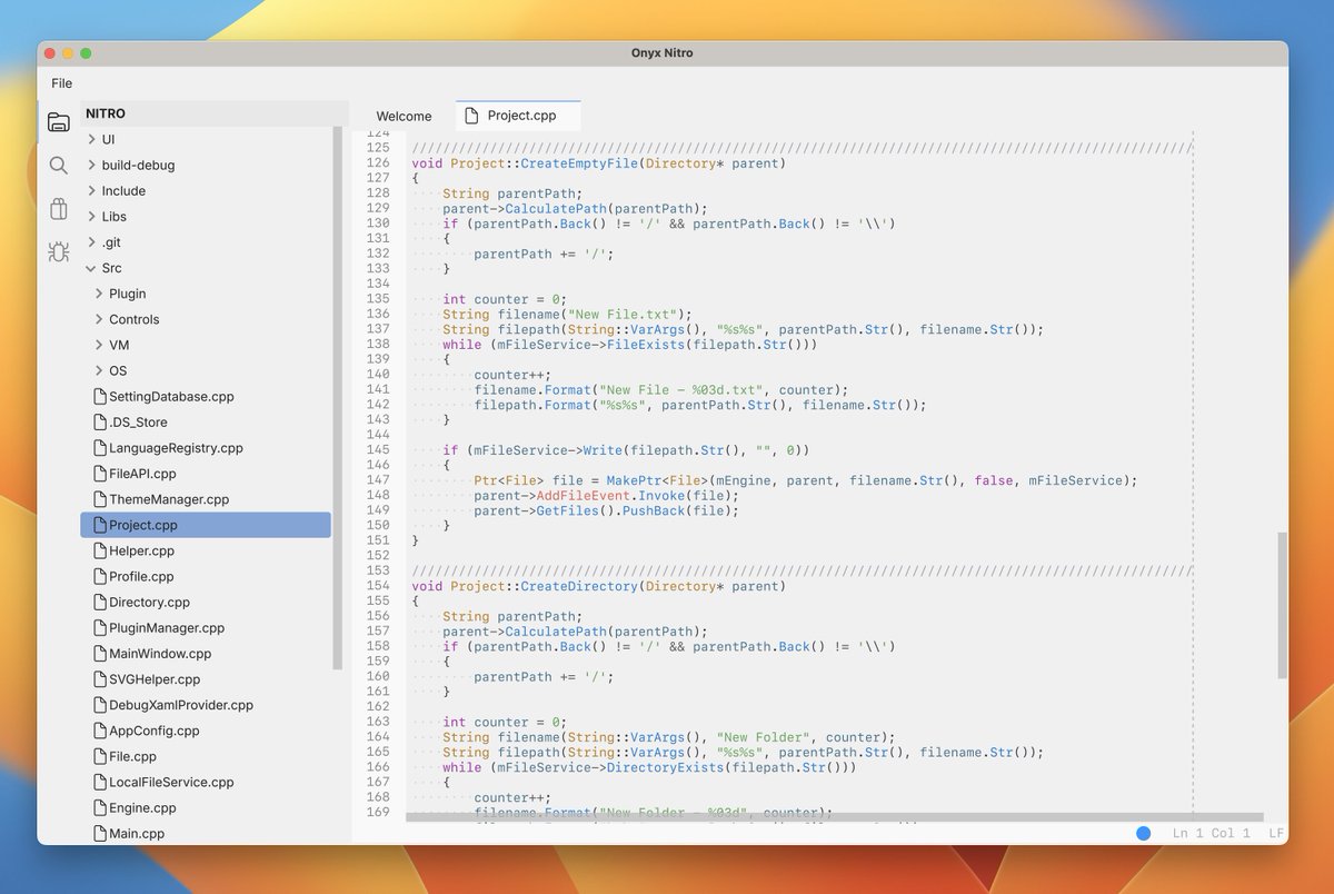 dfranx_'s tweet image. This is Nitro, a text editor I’ve been working on. It’s written in C++, it’s super fast and lightweight. The package is currently only 6MB. The idea is that everything should come as a plugin. Alpha version releases in ~20 days and in these 20 days I’ll be sharing screenshots and…