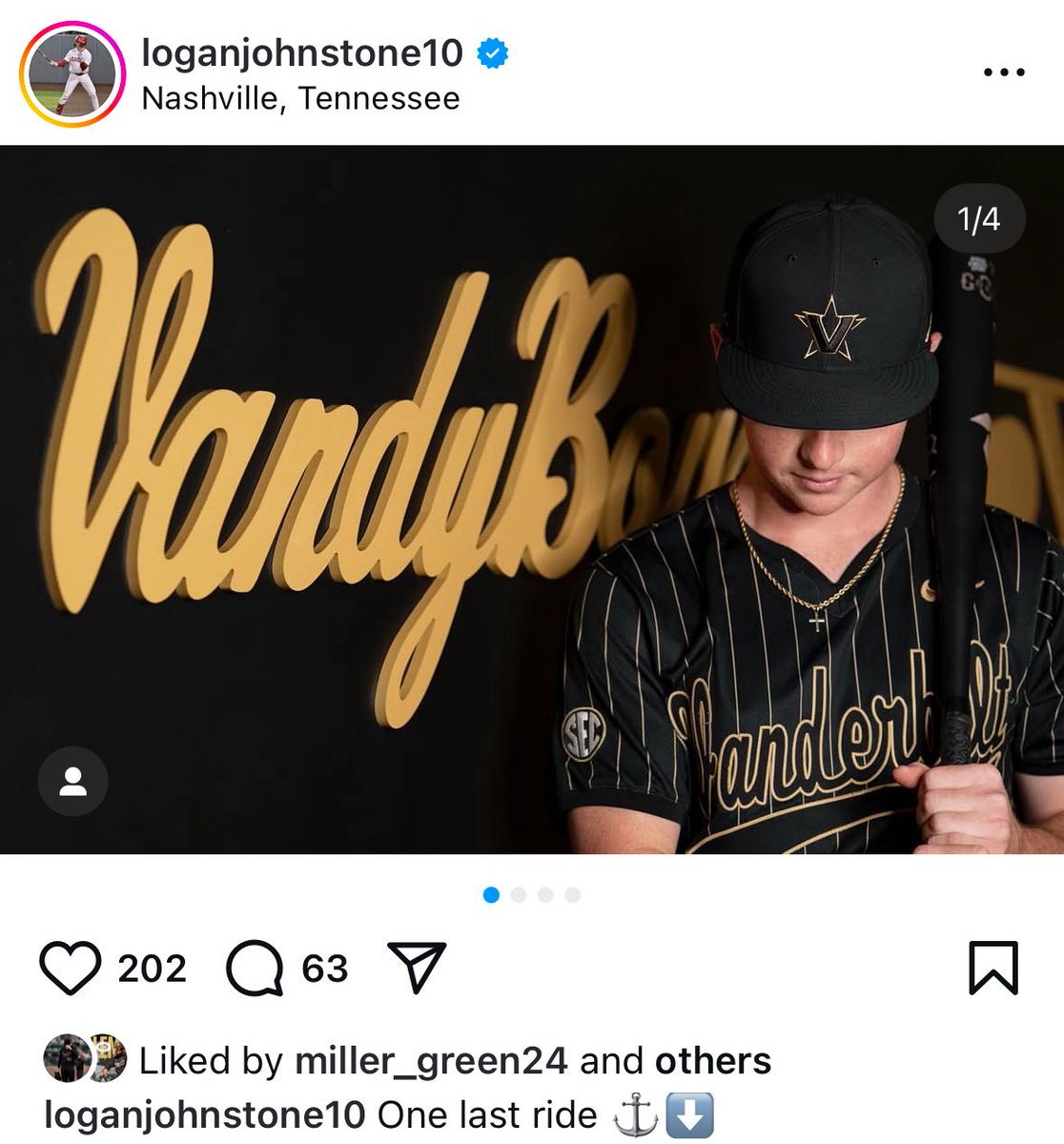 #VandyBoys have landed Washington State grad transfer outfielder Logan Johnstone.

Johnstone hit .337 this year with 17 doubles, 9 homers and a 30/30 K/BB ratio. He is hitting .400 across 9 games in the MLB Draft League.

Can play all 3 outfield positions