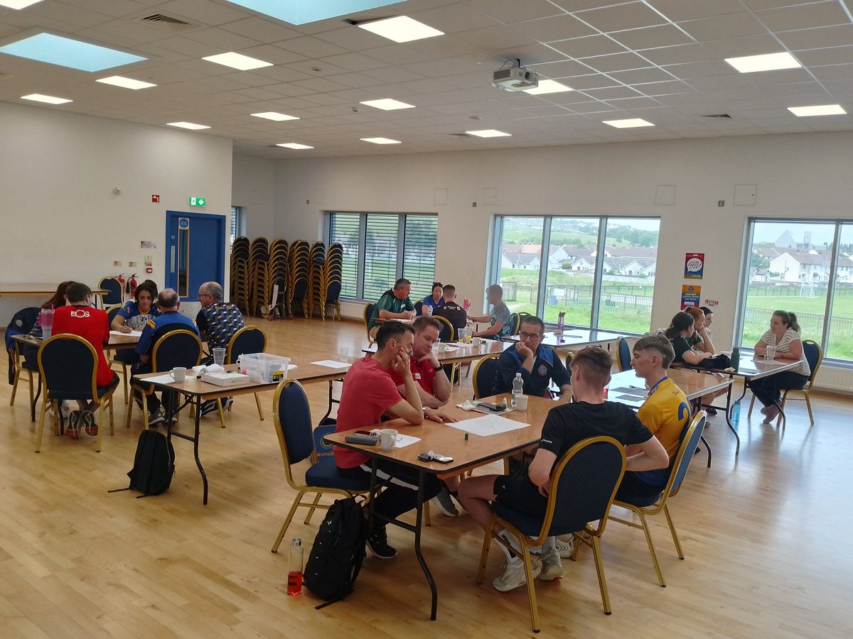 Great morning spent in <a href="/newryboscogac/">St John Bosco GAC Newry</a> delivering an ICGG Football to an enthusiastic group of coaches, fair play to everyone involved, the engagement was top class and led to a very enjoyable day 👏 🏐 <a href="/AnDunCandG/">Down GAA Coaching & Games Dept.</a>