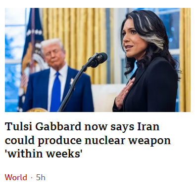 Tulsi Gabbard is and always has been a hack

Fully exposing herself here as having zero beliefs principles or values