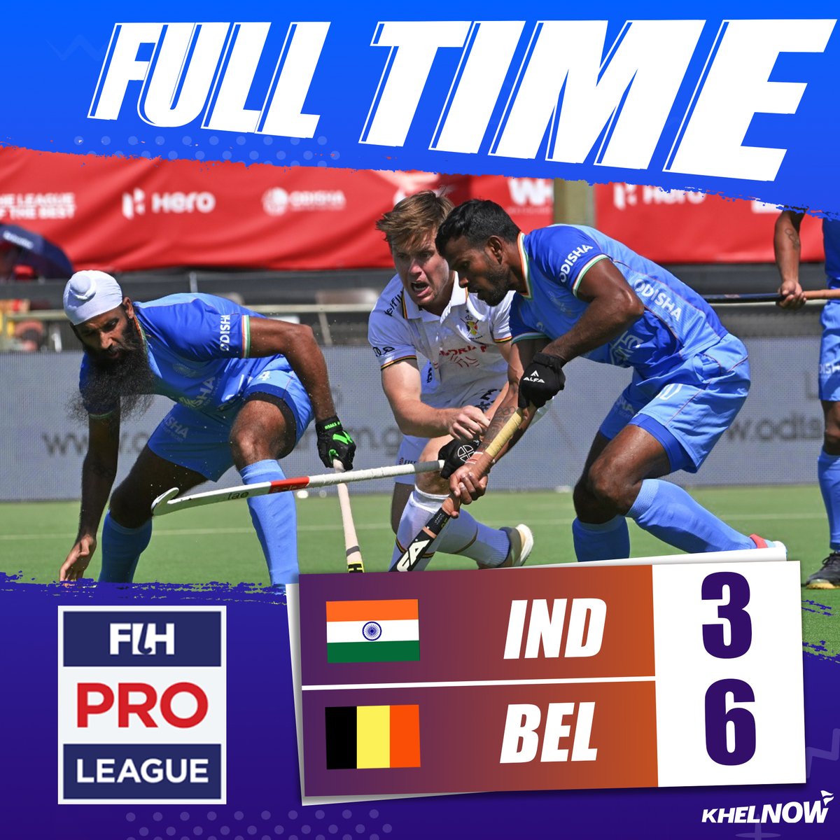 Indian men's team 🇮🇳 lost to Belgium 🇧🇪 3–6 in the FIH Hockey Pro League 2024-25 😢

India's position worsens after 7️⃣th consecutive defeat in Europe 🏑

#FIHHockeyProLeague #Hockey #IndianMensHockeyTeam