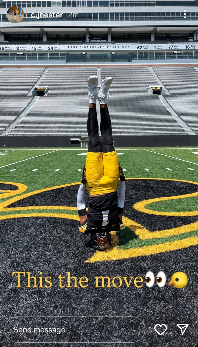 Four-star CB CJ Hester on his official visit to Iowa on3.com/boards/threads…