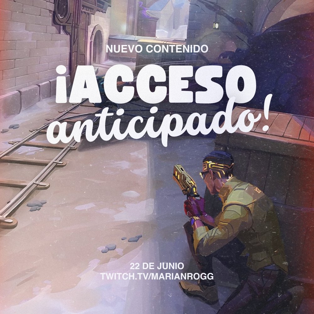 ¡hola! fui invitada al acceso anticipado del nuevo contenido de Valorant 💗.

muchas gracias a <a href="/riotgames/">Riot Games</a> y a <a href="/VALORANTLATAM/">VALORANT</a> por la oportunidad 🩷🌷.

nos vemos este 22 de junio por mi canal de twitch 🌸.