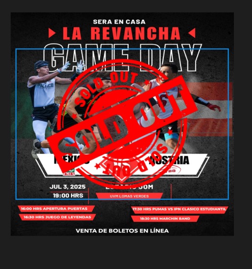 Gracias a todos tendremos un estadio lleno, en una fiesta de Flag Football; la casa se defiende. Nos vemos en el JOM. Viva México 🇲🇽! Piensa en Oro! 🏈🎉🏟️