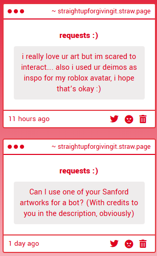 forgivemenaut's tweet image. 1) Aww thanks! I promise I'm really nice please don't be afraid to talk to me : p
2) Yes of course : ) It's okay if people use my art as long as there's no malicious intent
3) How can I ignore that.
4) See I think S has firm pecs and D has soft pecs so its just up to preference