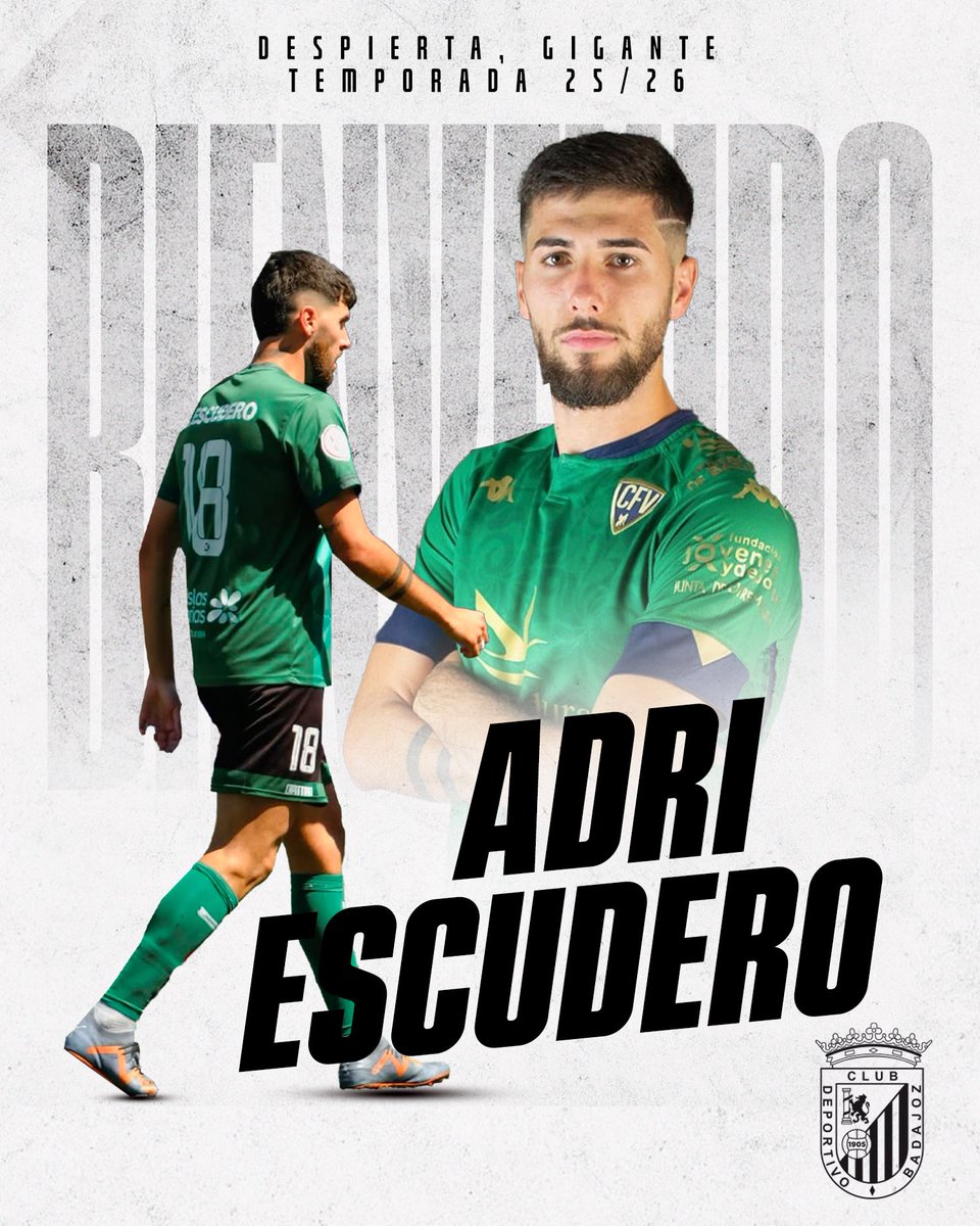 💥 𝐅𝐈𝐂𝐇𝐀𝐉𝐄 : Adri Escudero, nuevo refuerzo blanquinegro para la defensa

🙌🏽 ¡Bienvenido Adri! 🤍🖤

🔗 clubdeportivobadajoz.es/fichaje-adri-e…

#AdriEscuderoblanquinegro #DespiertaGigante