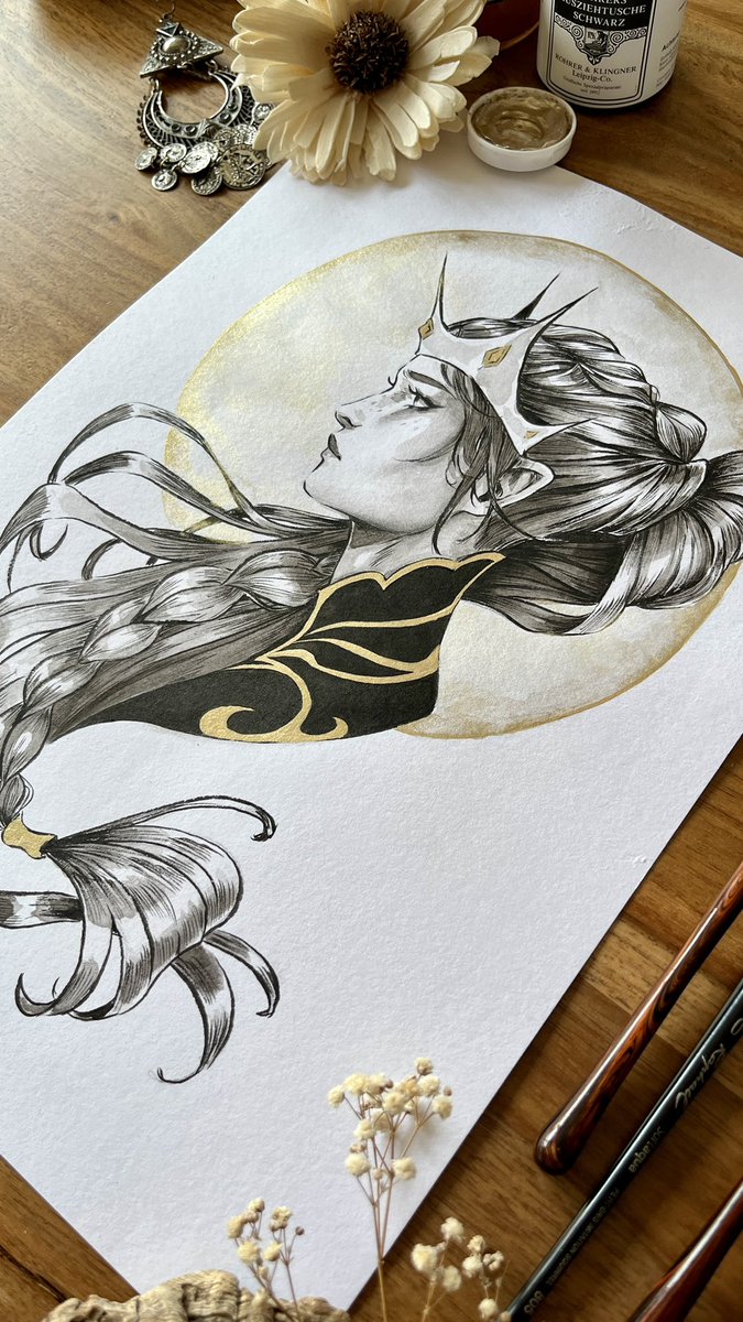 Linu1's tweet image. There is only one day left before it closes ;). 
If you’re always wanted to learn to draw feminine portraits and bring them to life with inks and watercolors - even as a beginner - this course is for you ;). 

✨Tap the link in my bio to join us✨