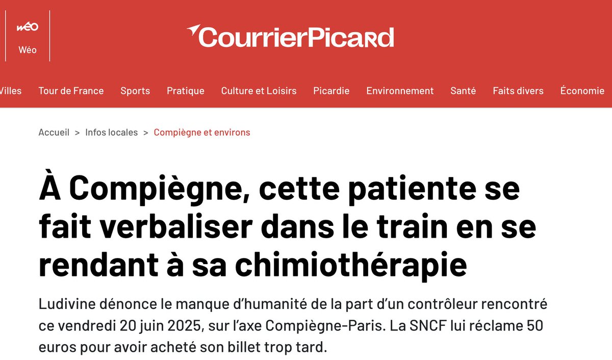 Aymeric Caron relaye sans vérifier l'histoire de l'amende SNCF déjà postée par la véritable voyageuse, une photographe, mais il m'a bloqué. Le compte cité par Caron usurpe l'identité de la photographe et son histoire pour faire de l'engagement mais est un compte d'extrême-droite.