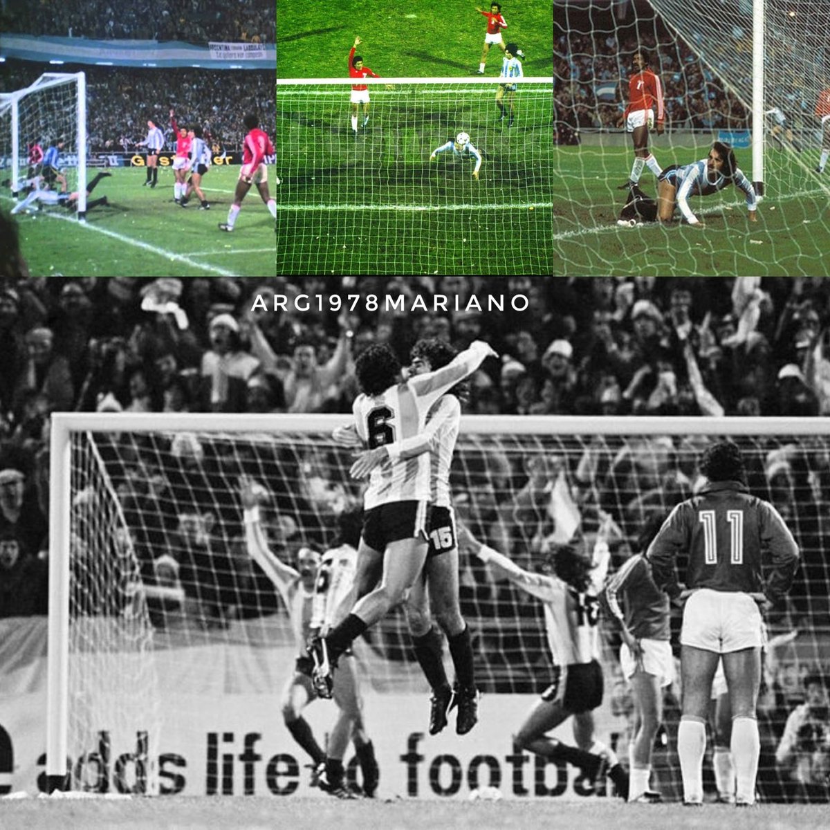 4 imágenes del gol de Leopoldo Jacinto Luque que ponía a la Argentina 4 a 0 en el marcador. Argentina demostró un fútbol total esa noche en Rosario.