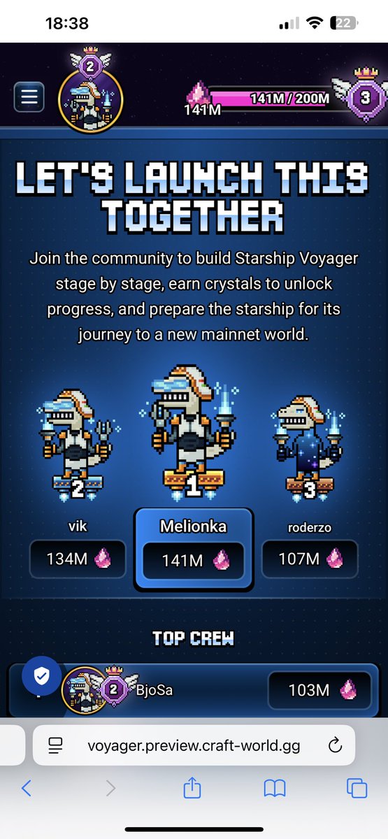 melionka | 364.btc (@melionka_eth) on Twitter photo El Capitan pushed 80m crystals today and is TOP 1!
I have one slot left in my crew, send me message with your #ProjectVoyager rank and you might become part of the Capitan crew!
<a href="/AngryDynomites/">Angry Dynomites Lab 🦖</a> El Capitan pushed 80m crystals today and is TOP 1!
I have one slot left in my crew, send me message with your #ProjectVoyager rank and you might become part of the Capitan crew!
<a href="/AngryDynomites/">Angry Dynomites Lab 🦖</a>