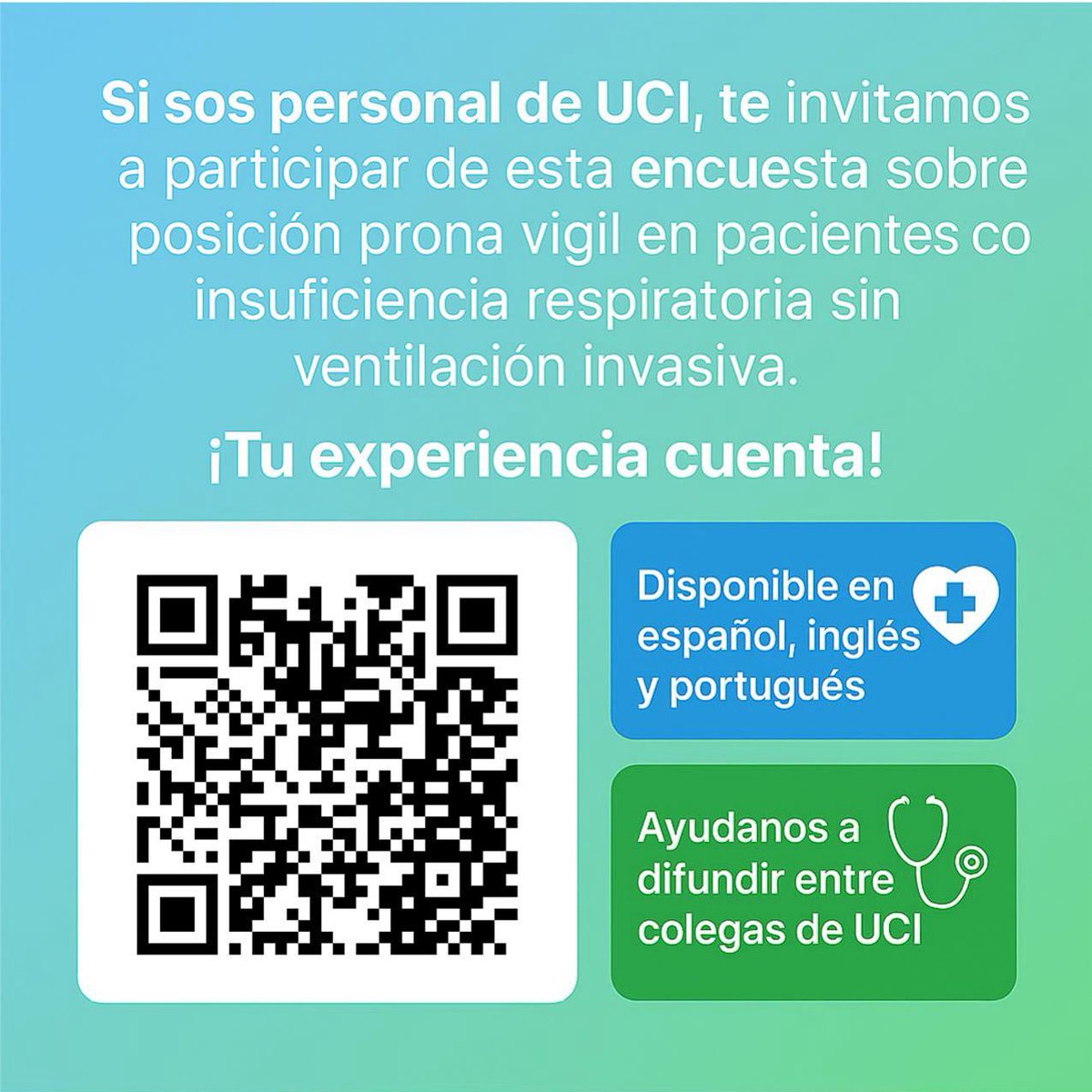 📢 ¡Invitación a participar!
Encuesta sobre uso de la posición prona vigil en UCI 🛏️🫁
Ayudanos a conocer la práctica actual en IRAG sin VM invasiva. Disponible en 🇪🇸🇬🇧🇵🇹
👉 web.hpc.org.ar/redcap/surveys…
¡Difundilo entre colegas de UCI!