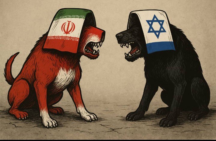 الفرق بين #ايران و #اسرائيل ان كليهما كلبان عقوران يتربصان بالعرب خاصة و الاسلام والمسلمين،عامة غير ان بينهما فرق في الشكل لا في الجوهر.. 

▪️فالايراني كلب عقور بلون احمر ممزوج بالبياض، الفه الناس وستانسوا منظره فغفلوا عن انيابه. 

▪️اما الصهيوني، فكلب عقور اسود، يثير الخوف بمجرد