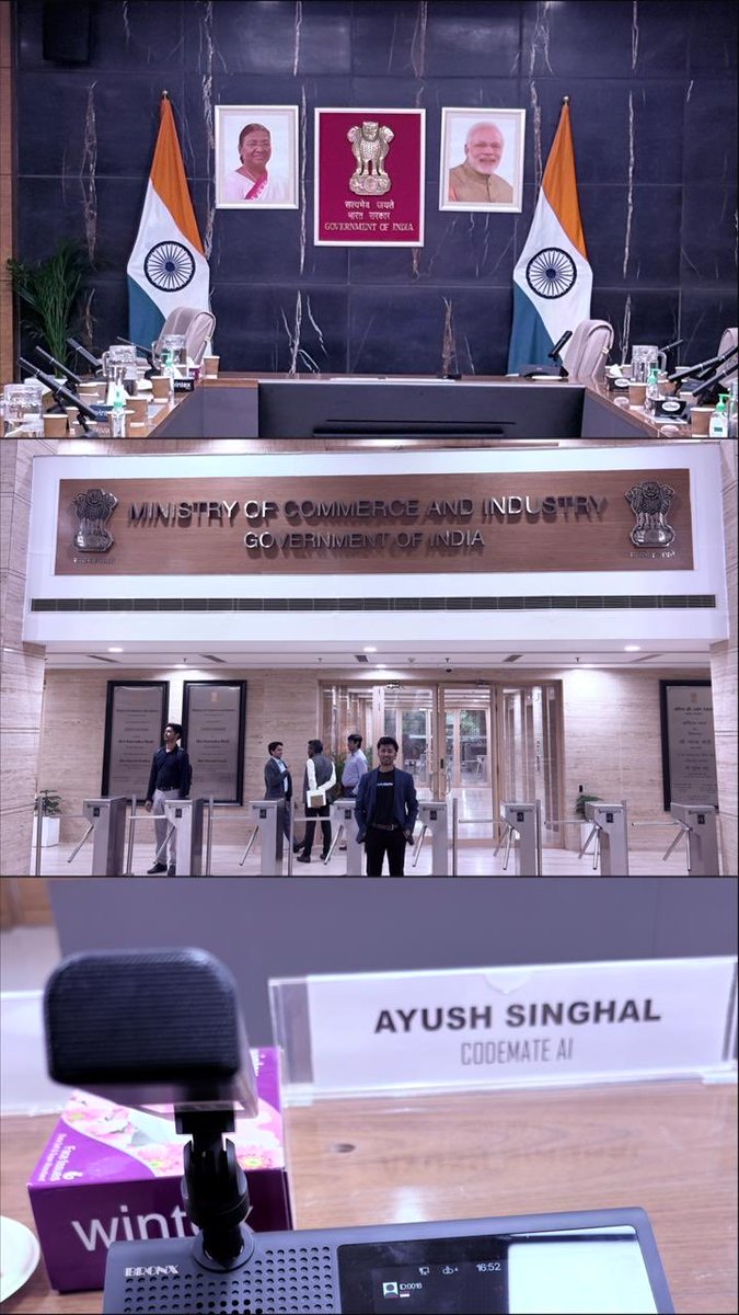 theayushsinghal's tweet image. Glad to share my views on behalf of ⁦@CodeMateAI⁩ regarding AI implications on copyright law in today’s AI and Copyrights meeting with ⁦@DPIITGoI⁩ along with other tech/AI stakeholders including both startups and tech giants like Google, Microsoft.