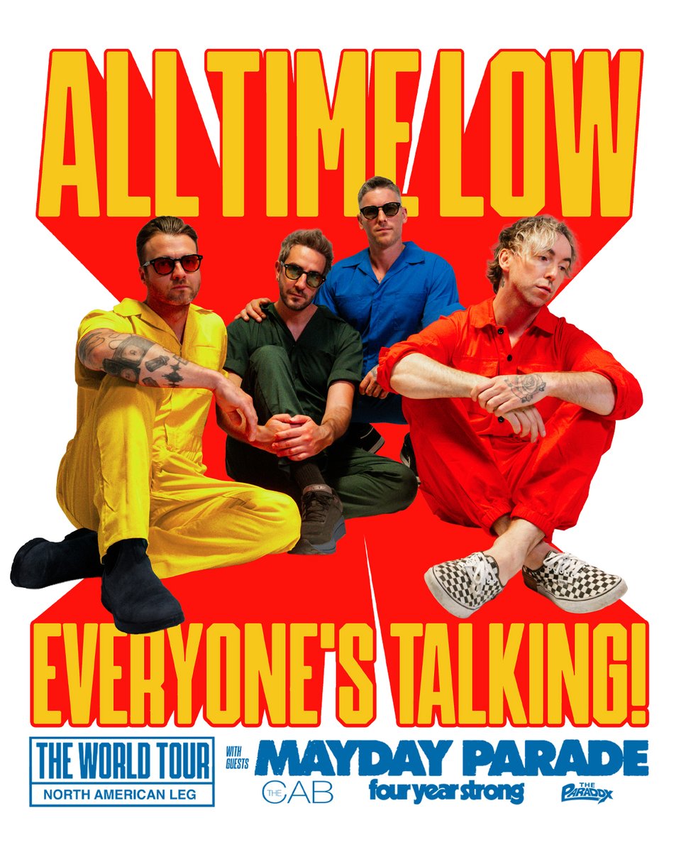 four year strong (@fouryearstrong) on Twitter photo Tickets for the <a href="/AllTimeLow/">All Time Low</a> EVERYONE’S TALKING! The World Tour: North American Leg are on sale today at 10 AM local.
Head over to fouryearstrong.com for tickets and info.
Can't wait to see you all this fall. Tickets for the <a href="/AllTimeLow/">All Time Low</a> EVERYONE’S TALKING! The World Tour: North American Leg are on sale today at 10 AM local.
Head over to fouryearstrong.com for tickets and info.
Can't wait to see you all this fall.