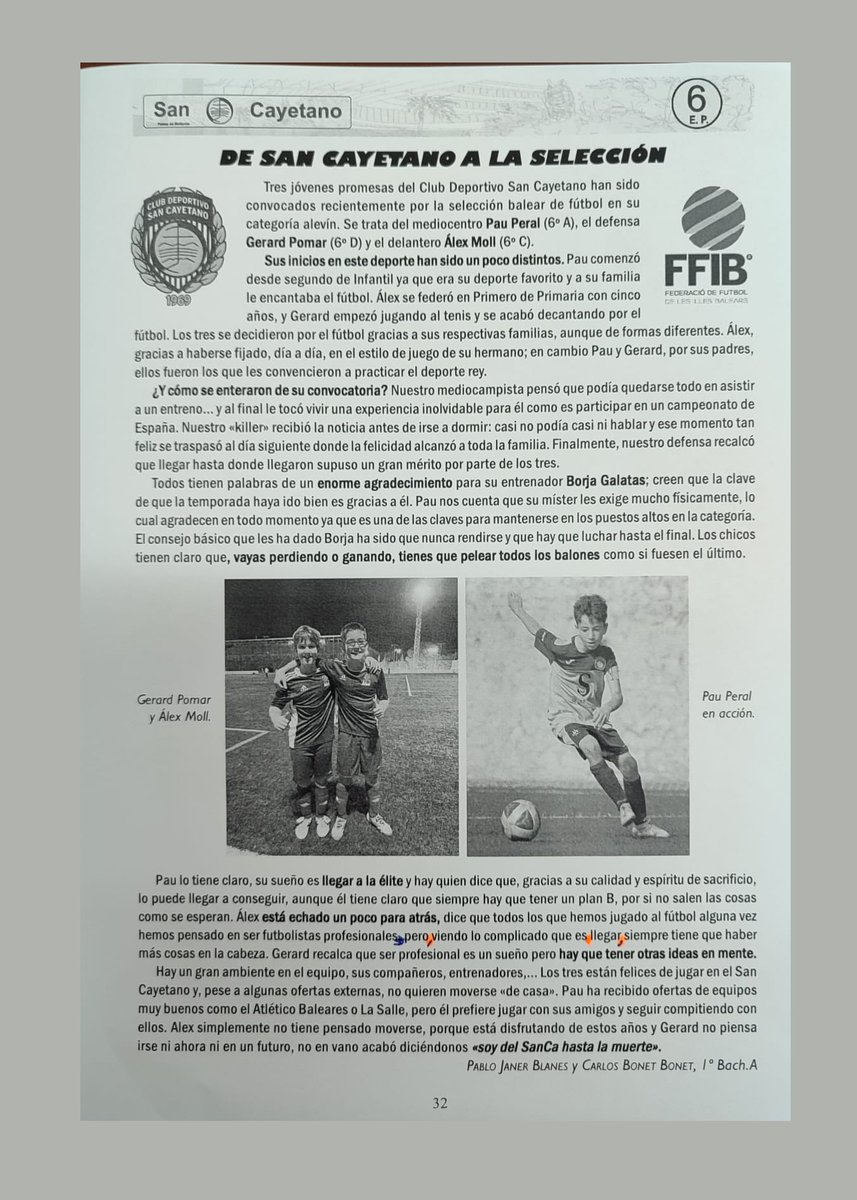 cdsancayetano's tweet photo. 📰Cuando pasan estas cosas, es
sinónimo de temporada para enmarcar 😎
@colesanca @diariodmallorca #De9a6
#SomSanca #SomCampions https://t.co/Sl1HD0tp0A